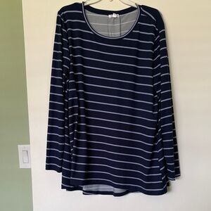 Westport Navy and White Striped Shirt